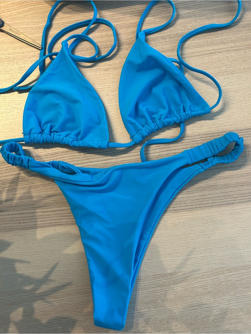 Bright Turquoise Triangle Bikini Set